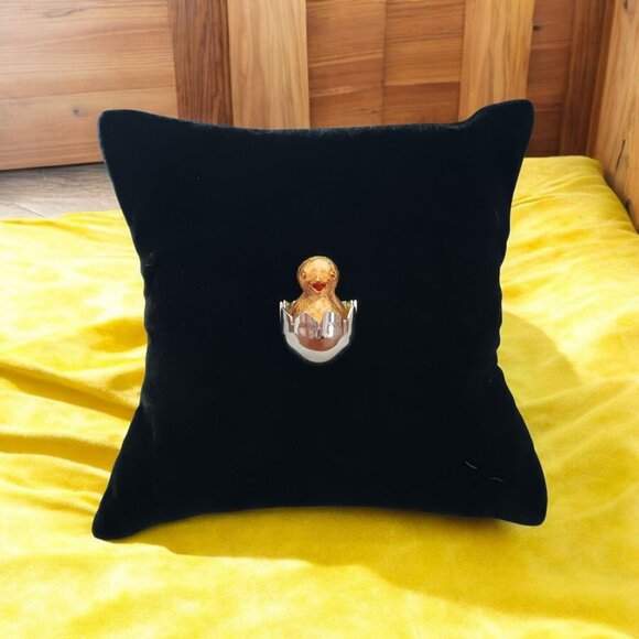 Hatching Baby Chick Silver and Gold Mens Easter Spring Farmer Tie Tack Lapel Pin - Picture 3 of 6